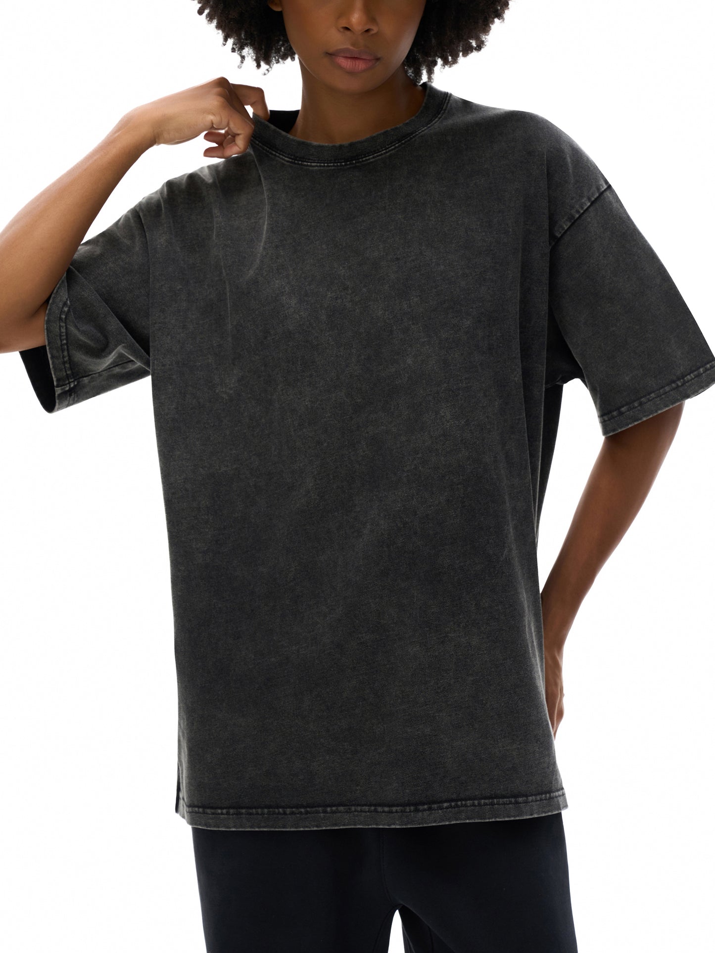 No Eye Snow Washed Oversized Cotton T-Shirt
